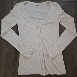 Aritzia - Wilfred - Silk Blend Button Up Ling Sleeve - Oatmeal - Size Medium